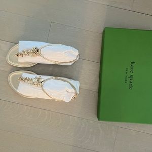 Kate Spade Rosalie Metallic Leather Sandal Pale Gold size 6